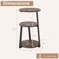thumbnail image 3 of Costway Table d'Appoint Ronde à 3 Niveaux, 2 Pcs, avec Cadre en Métal et Patins de Pieds Ajustables, Table de Nuit, 3 of 10