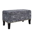 thumbnail image 1 of Sydney Grey Linen Storage Ottoman, 1 of 9
