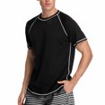 thumbnail image 5 of Charmo Men's Short Sleeve Active Rashguard Shirts Solid Workout Top Sports Tee UPF 50+, 5 of 5
