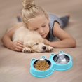 thumbnail image 3 of Bol pour Chien en Acier Inoxydable Durable Distributeur de Nourriture et d'Eau Design Antidérapant Tapis en Silicone Résistant Design Antidérapant pour Petits Chiens/chats comme Chihuahua/bulldog/poudron et Plus, 3 of 7