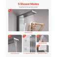 thumbnail image 3 of VEVOR Shower Panel Tower System Stainless Steel Column Rainfall Head Massage Jet 5Mode, 3 of 9