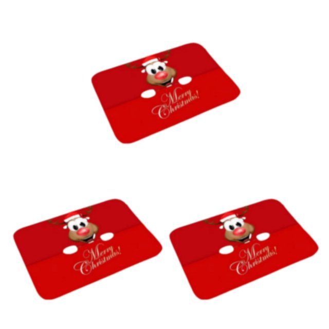 VONKY Quick Dry Merry Christmas Gnome Doormat For Christmas Theme Easy To Clean Deer sends blessings 3Set