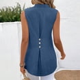 thumbnail image 4 of Timegard Camisoles pour Femmes Été Coton Lin Col en V Sans Manches Légères Décontractées Amples Hauts Blouse, 4 of 7