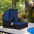 thumbnail image 2 of Topbuy Outdoor Daybed with Retractable Canopy, Navy, 2 of 9