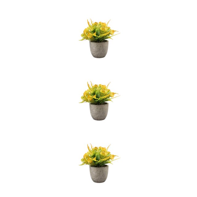 Decodeary Green Eco-friendly Artificial Money Tree In Pot Long-lasting Durability Realistic Appearance orange rose 3Set