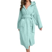 PEASKJP Womens Pajamas Towel Bathrobes Long Soft Absorbent Robes Home Hotel Spa Robe, Mint Green One Size
