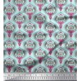 thumbnail image 1 of Soimoi Crepe Silk Fabric Moroccan Damask Fabric Prints By Yard 42 Inch Wide, 1 of 3