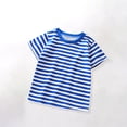 thumbnail image 2 of WRKEKC T-Shirts pour Garçons, Hauts d'Été pour Garçons, T-Shirts de Sport à Manches Courtes Décontractés d'Été pour Enfants à Col Rond à Rayures Imprimées, 2 of 5