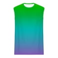 thumbnail image 5 of Sentmoon Muscle Tank Tops for Men Summer Sleeveless Crew Neck Gym Clothes Gradient Color Loose Fit Plus Size Compression Men's Shirts Hawaiian for Layering Under Shirts Green XXL, 5 of 5