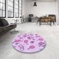 thumbnail image 4 of Ahgly Company Tapis d'Intérieur Lavable à la Machine, Carré, Transitionnel, Violet, Tapis de Zone, 7 Pieds Carré, 4 of 7