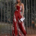 thumbnail image 4 of B91xZ Combinaison Large pour Femmes Bretelles Spaghetti Réglables Salopettes Longues Pantalon Harem avec Poches, Rouge S, 4 of 5