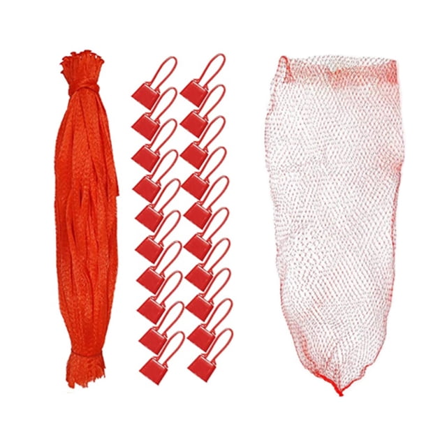 MasteelfCA 100pcs Plastic Woven Bags Fruit Pocket Storage Bags Vegetable Storage Bags (Red)