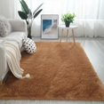 thumbnail image 2 of VogueV Silk-Blend Area Rug - Luxurious Living Room Carpet Khaki, 2 of 7