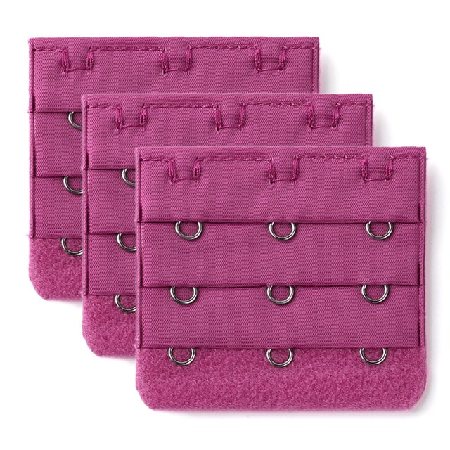 INSPIRE CHIC Rallonges de Soutien-Gorge pour Femmes à 3 Crochets 3 Rangées Bretelle de Soutien-Gorge Extensible Boucle Crochets Bande de Soutien-Gorge Fuchsia 3