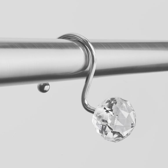 Mainstays Crystal Ball Metal Shower Curtain Hooks, Chrome