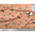 thumbnail image 3 of Soimoi Polyester Crepe Fabric Planet,Animal & Spaceship Cartoon Print Fabric by The Yard 42 Inch Wide, 3 of 3