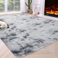 thumbnail image 2 of Hasoo 5' x 8' Fluffy Shaggy Soft Area Rug for Living Room Dorm Home Decor Aesthetic, Light Grey, 2 of 7
