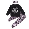 thumbnail image 2 of LSLJS Newborn Infant Baby Girls Letter Leopard Print Tops+Pants+Headband Outfits Set, Kids Clothes, 2 of 8