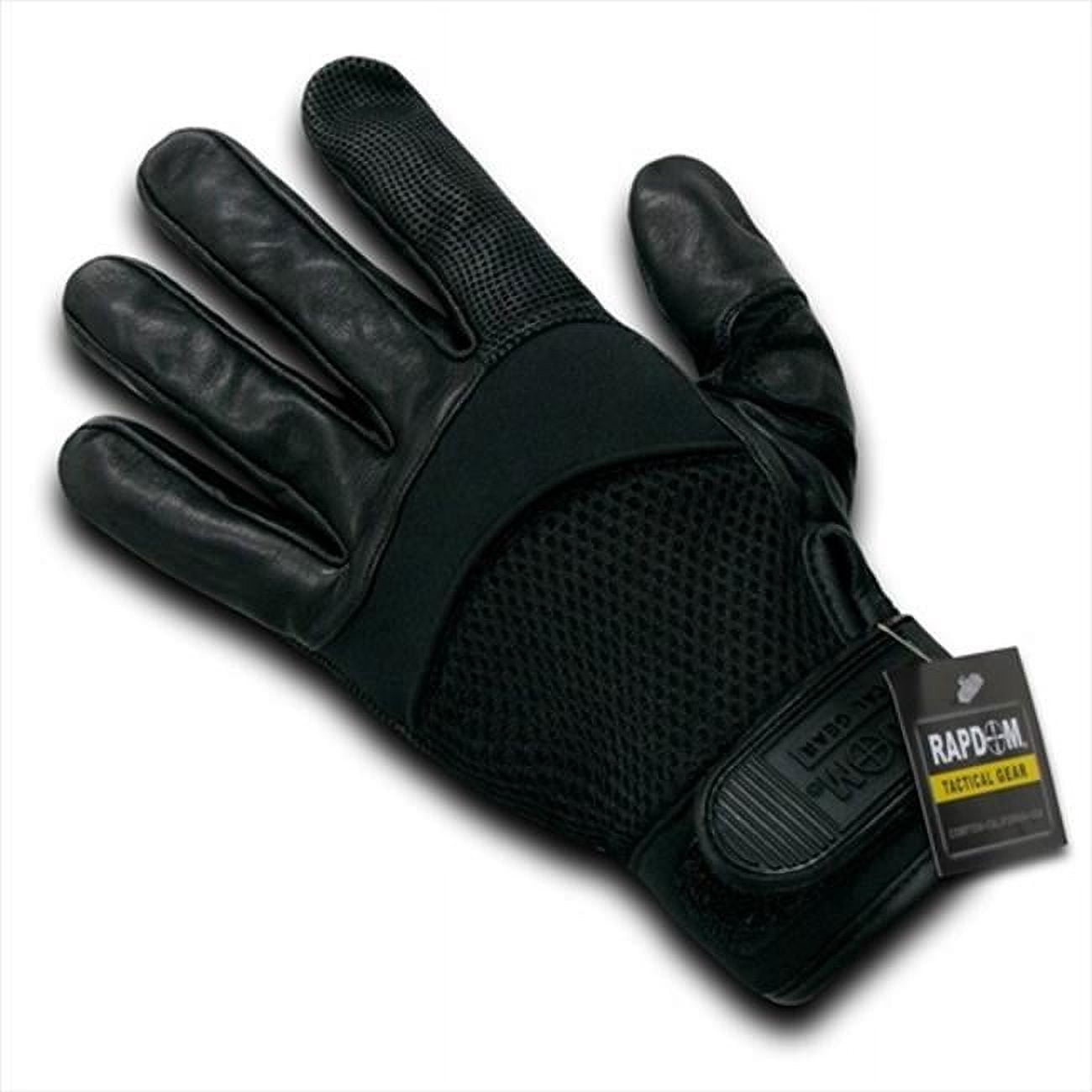 RapDom T22-PL-BLK-03 Airmesh-Digital Leather Glove - Black- Large