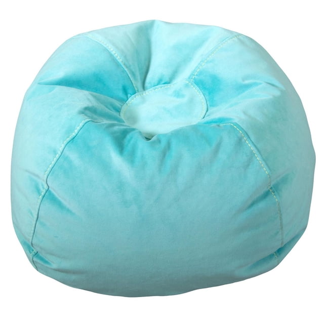 ComfyKids® Bean Bag Chair pour Enfants en Tissu micro Peluche Bleu Pâle avec Coutures Cousues, une Pièce de Mobilier pour Enfants Douce et Ronde Idéale pour les Salles de Jeux et la Détente.