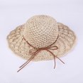 thumbnail image 3 of Women Summer Hand-woven Sun Hat Foldable Wide-side Cap Fisherman Cap Straits Sun Cap, 3 of 4