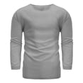 thumbnail image 2 of Leutsin Men's Long-sleeved V-neck Cotton And Linen Loose Shirt Pure Color Multi-size, 2 of 8