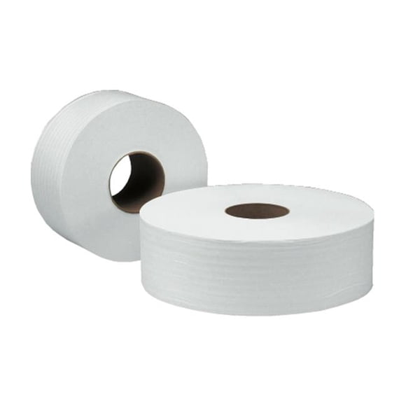 Scott Papier Hygiénique Commercial Jumbo Roll (JR) (07223), 1 Pli, Blanc, 12 Rouleaux/caisse, 2 000` / Rouleau