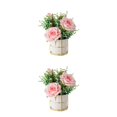 thumbnail image 3 of relayinert Simulation Flower Set Low Maintenance Easy To Clean Fake Peony Silk Hydrangea Flower Silk Artificial Flowers With Vase rose pink 2Set, 3 of 6