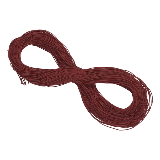 Uxcell Elastic Cord Heavy Stretch String Rope for Crafting DIY Sewing Hook Straps Camping Tie Down Strap Burgundy Red 1mm x 100m