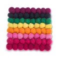 thumbnail image 2 of Set of 4 Square Rainbow Stripe Pompom Trivet, 2 of 2