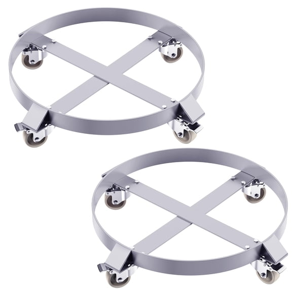 55 Gallon Drum Dolly, Heavy Duty 1000 lbs Load Capacity Barrel Dolly Cart, Steel Frame with 4 Swivel Casters for Warehouse Drum Handling, 1 2 or 4 Pack
