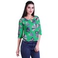 thumbnail image 2 of Moomaya Printed Keyhole Neck Ring Top Casual 3/4th Sleeve Tees Tank Tunic Top, 2 of 5