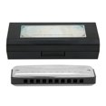 thumbnail image 2 of Harmonica, Mignon Harmonica Bleu, Fort Matériau de Résine Abs Portable Couverture en Acier Inoxydable pour les Débutants de Performance Cadeau Professionnel Blanc, Bleu, Orange, Rouge, Noir, 2 of 8