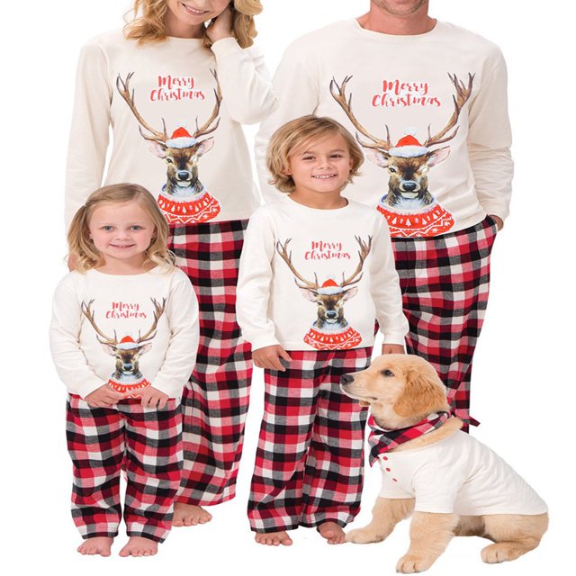 Pyjamas de Noël Assortis pour la Famille Ensembles de Pyjamas de Nuit pour Enfants-4t