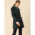 thumbnail image 4 of INSPIRE CHIC Manteau à Carreaux à Double Boutonnage avec Revers Cranté pour Femmes, 4 of 7