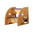 thumbnail image 4 of kurtrusly Wood Dog Stairs Ladder Soft Cat Ramp Multi Step Support Toy Pets Reaching Snacks Cat Stairs Ladder Non Slip Sofa wood color 2 floors, 4 of 6