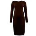 thumbnail image 3 of Robe de Maternité pour Femmes, Robe Midi à Manches Longues et Col Rond avec Fentes Latérales, Robe de Grossesse Douce et Extensible pour Baby Shower et Usage Quotidien, 3 of 6