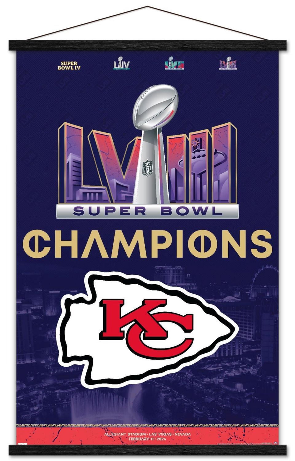 NFL Kansas City Chiefs - Super Bowl LVIII Team Logo Wall Poster with Pushpins