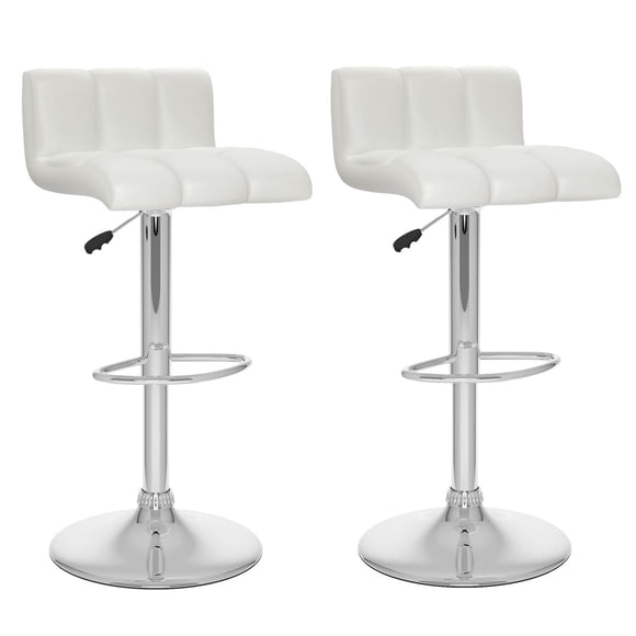 CorLiving Low Back Adjustable Barstool in Leatherette, set of 2