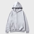 thumbnail image 3 of Zip Up Hoodies for Men Long Sleeve Sweatshirt Loose Fit Solid Color Fall Sweatshirts, 3 of 6