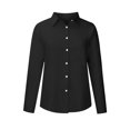 thumbnail image 4 of Babysbule Hauts pour Femmes Manches Longues Liquidation Mode Femmes Décontracté Poches Uni Col Rabattu Cardigan Manches Longues T-Shirt Ample Blouse Hauts à Boutons, 4 of 5