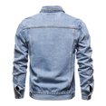 thumbnail image 4 of Veste en Denim Homme Mode Décontractée Veste en Denim Extérieur Veste à Simple Boutonnage Veste de Travail, 4 of 9