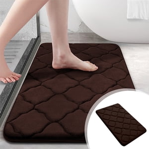 Tapis de bain en mousse, Tapis de salle de bains souple antidérapant et absorbant, Rouille confortable au sol de la salle de bain, Sac de bain à séchage rapide pour douche, Décor de salle d'eau facile à nettoyer, disponible en gris/navy/Brown