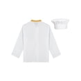 thumbnail image 4 of Yhong Unisex Men Women Chef Work Uniform Long Sleeve Double-breasted Chef Jacket With Hat Yellow 4XL, 4 of 7