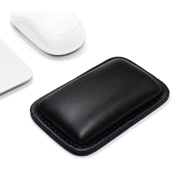 Office/Home PU Leather Mouse Wrist Rest Support Pad Mat Interior Soft Memory Foam for Magic Mouse Surface Mouse and Most of Wireless Wired Bluetooth Mouse Durable/Non-Slip