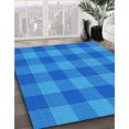 thumbnail image 3 of Ahgly Company Tapis d'Intérieur Rectangulaire Transitionnel Bleu Lavable à la Machine, 8 Pieds x 12 Pieds, 3 of 7