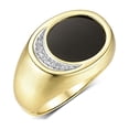 thumbnail image 3 of RYLOS Men's Designer Ring: 14K Yellow Gold with Onyx and Diamonds - Gold Rings for Men  Size 12, 3 of 6