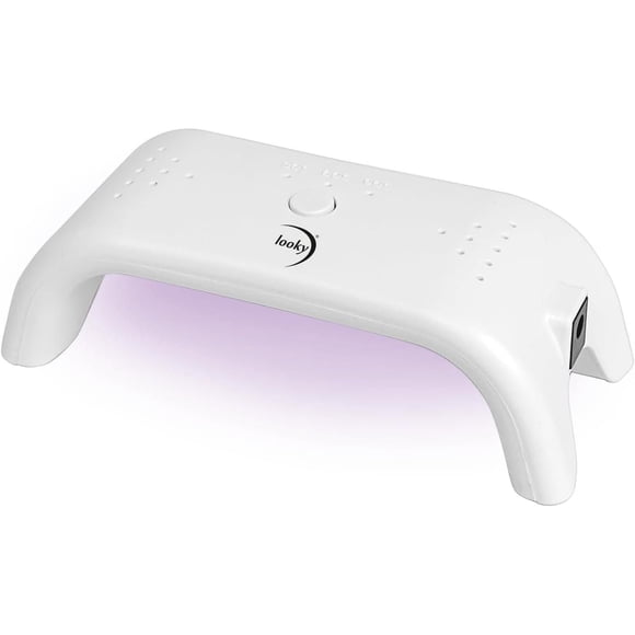 Looky Mini Professional LED/UV Nail Lamp - 12W Portable, Quick Curing Gel Polish Light, Safe & Effective Nail Dryer with 6 Double LED/UV Lights (365 nm), Comes with USB Cable - Home and Salon Use
