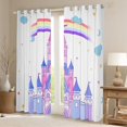thumbnail image 2 of Erosebridal Rideaux Imprimés Château Lot de 2 (52x84), Violet 30 %-50 % Rideaux Occultants, Décor Papillon Dessin Animé, 2 of 6