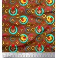 thumbnail image 1 of Soimoi Poly Georgette Fabric Floral,Circle & Bird Artistic Print Fabric by Yard 42 Inch Wide, 1 of 3